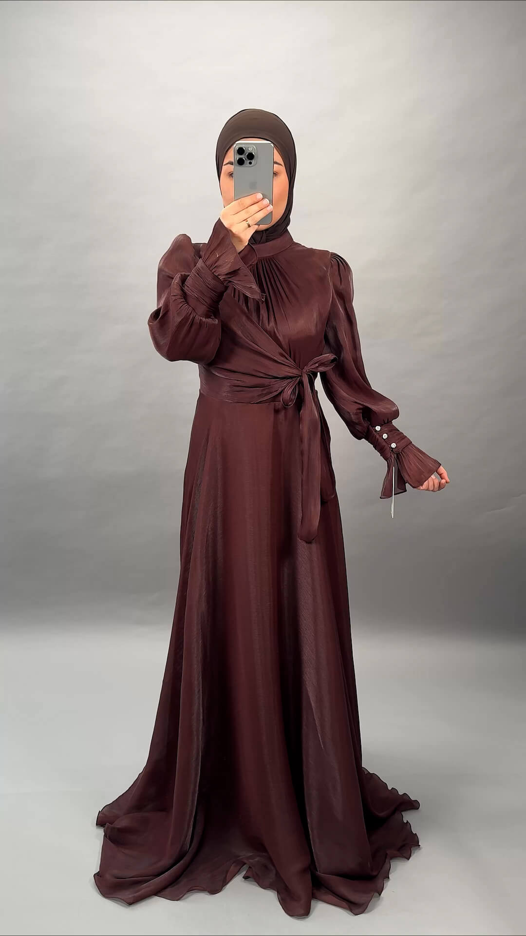 Aren evening dress brown