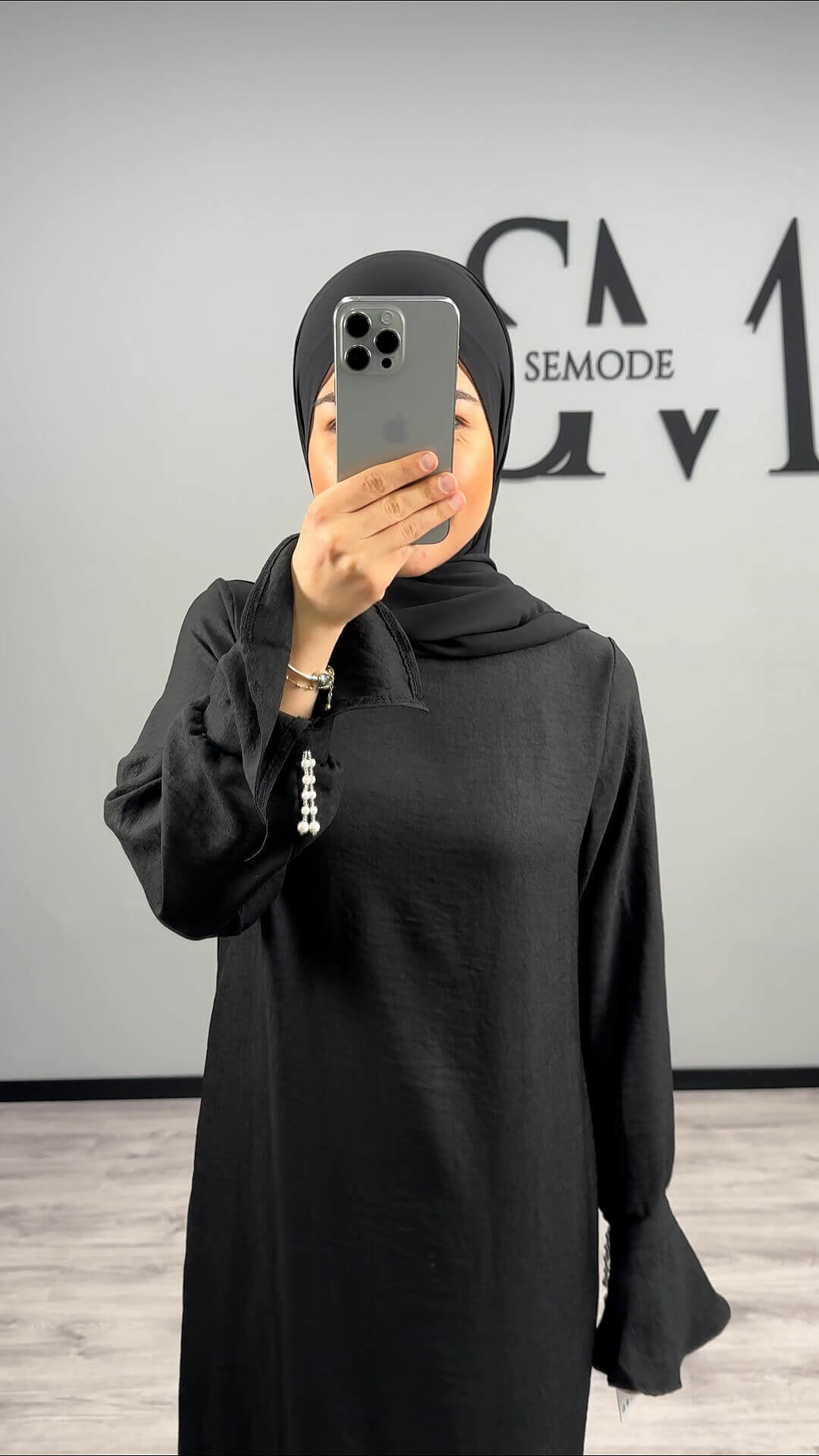 Mel Abaya Kleid Schwarz Semode