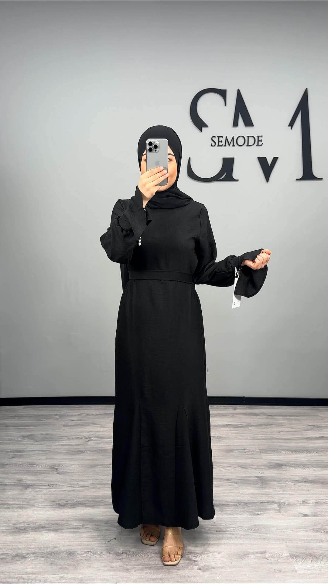 Mel Abaya Kleid Schwarz Semode