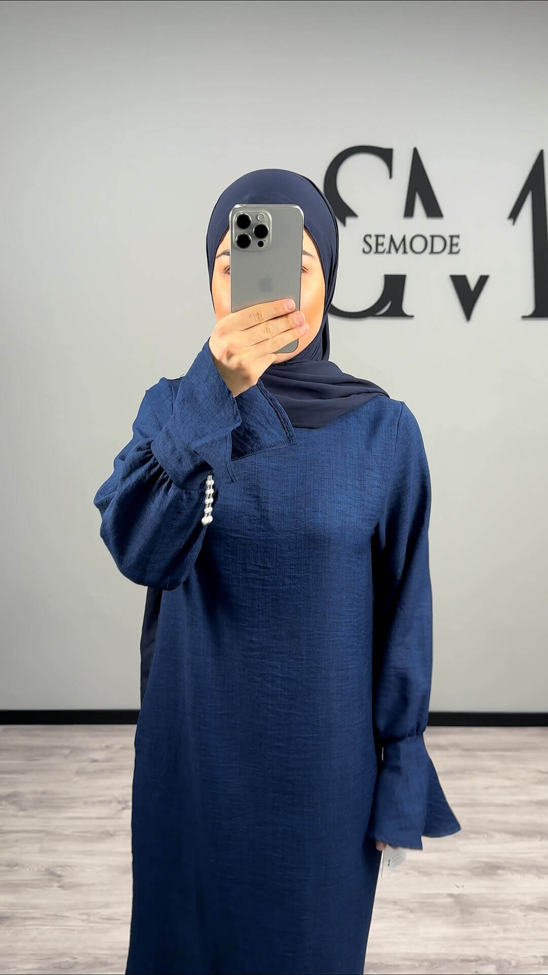 Mel Abaya Kleid Dunkelblau Semode