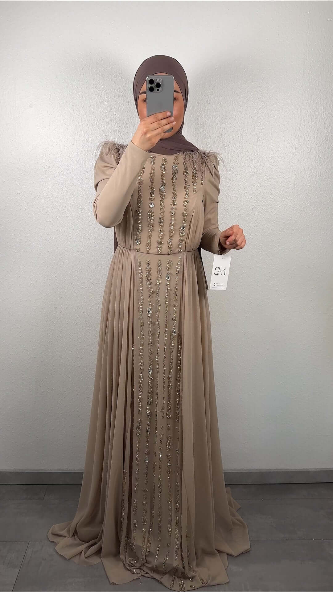 Duru Abendkleid Beige Semode