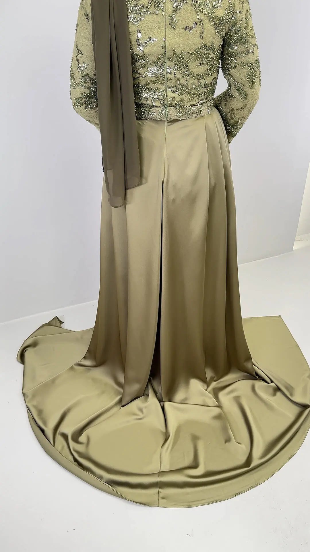 Azmia Evening dress Green with Hijab