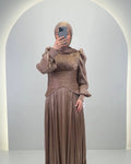 Estel Abendkleid mit HIJAB Taupe