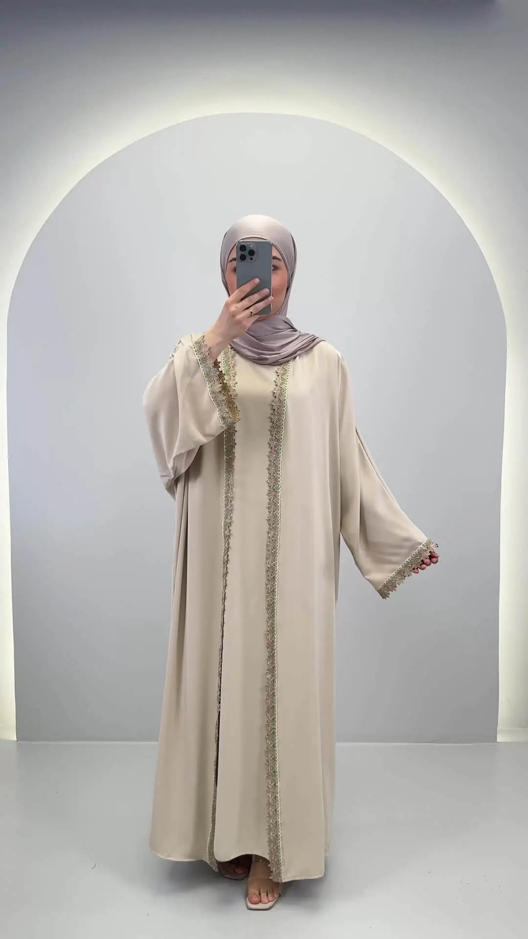 Lima Abaya Set Beige
