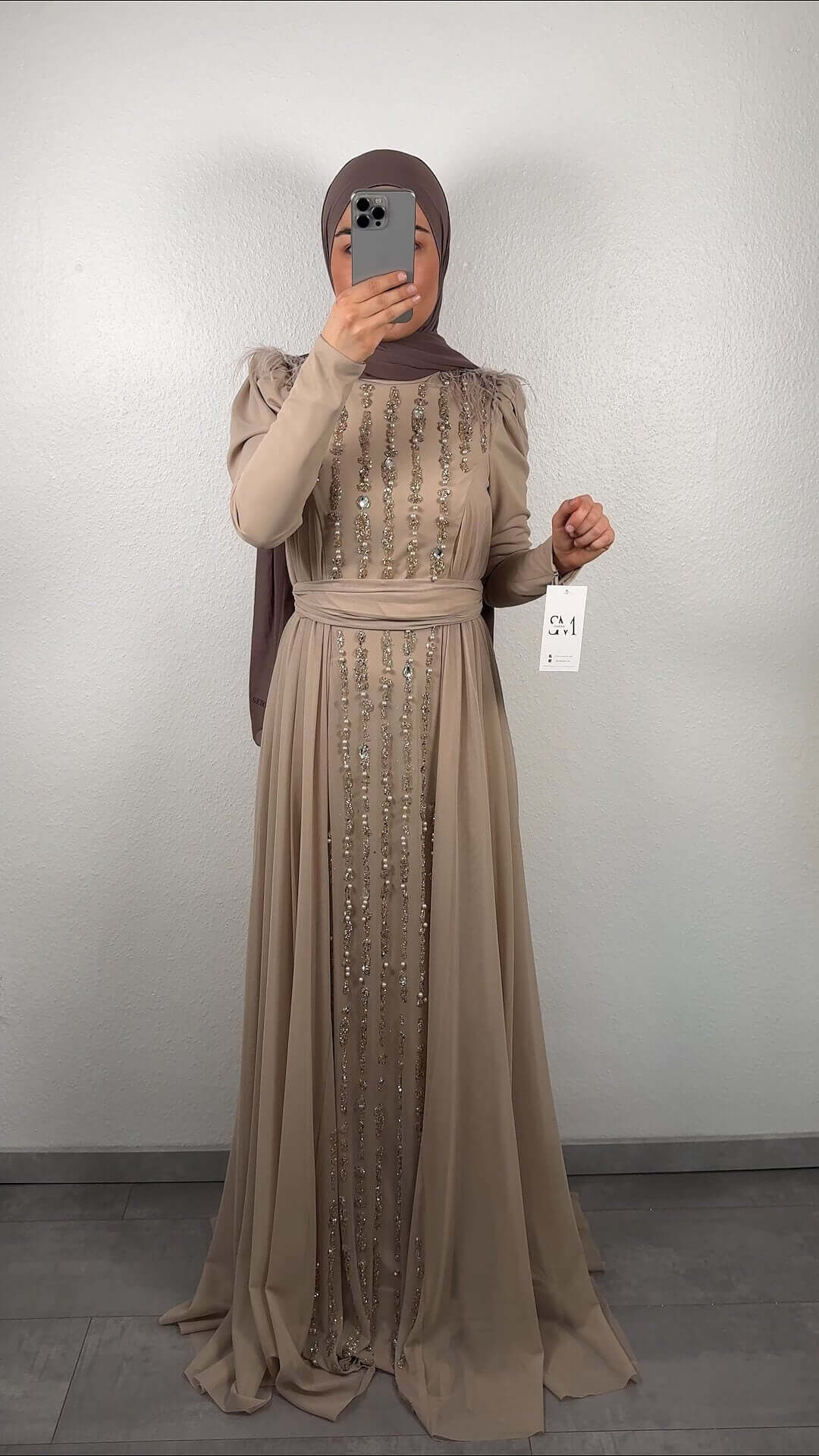 Duru Abendkleid Beige Semode