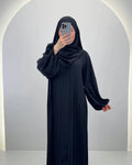 Hifaya Abaya Set mit Khimar Schwarz