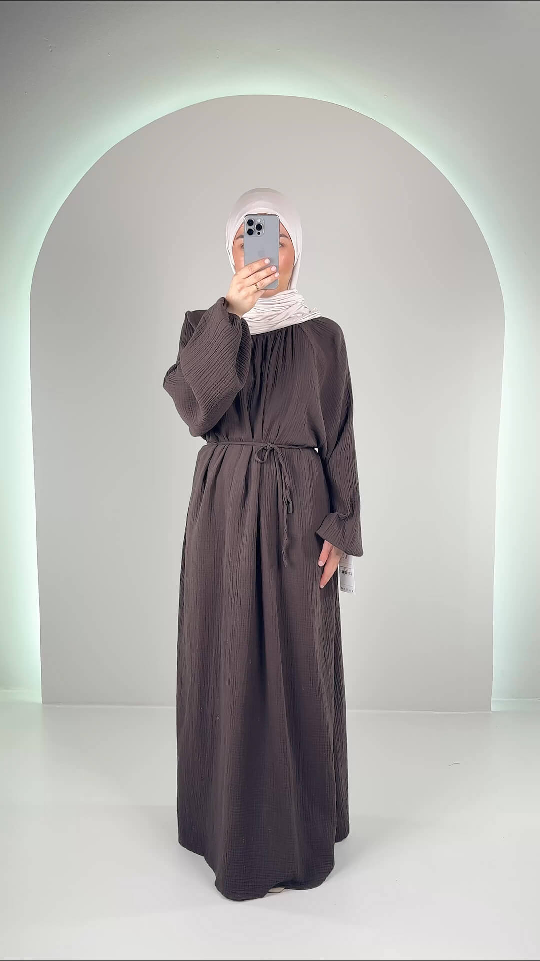 Sera Musselin Kleid Braun